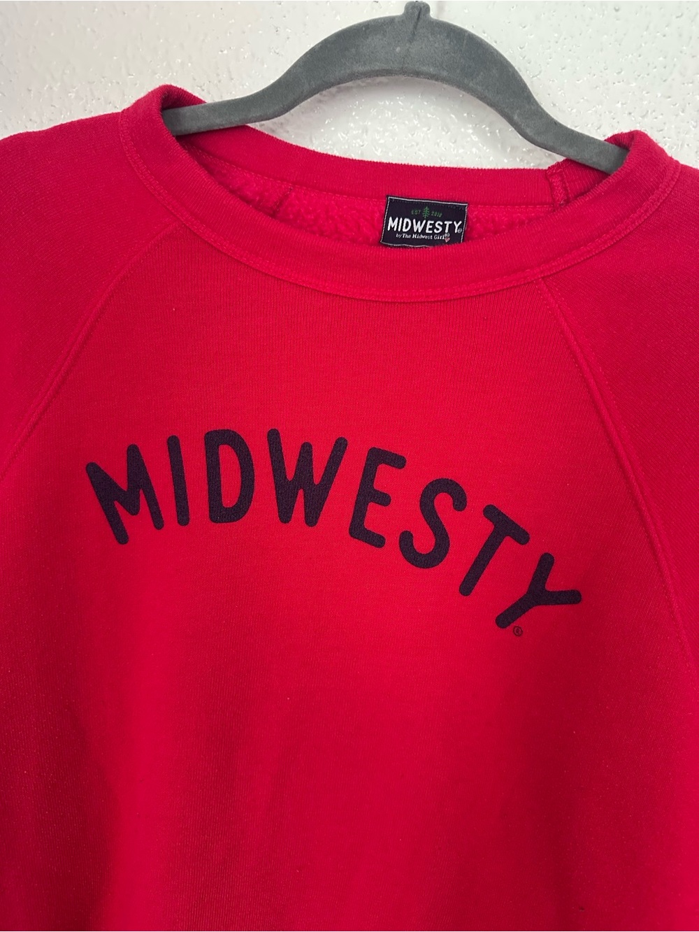 Bright Red Midwesty Soft Crewneck Sweatshirt The Midwest Girl Comfy Fall Winter